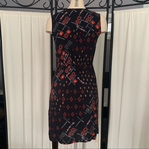 3/$30! Like New DEX Boho Pattern Zipper Front Dress - Picture 10 of 14